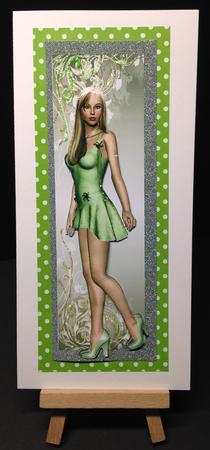 Pretty in Her Green Dress and Matching Shoes Tall Dl by Bettina Keis Jensen