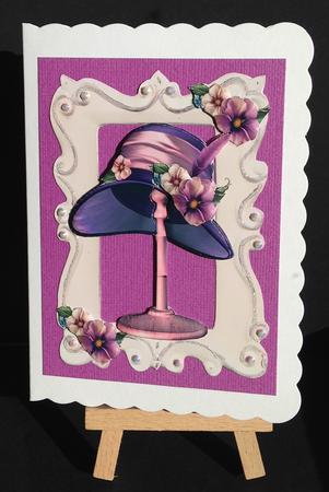 Pretty Mauve Bonnet with Flowers by Bettina Keis Jensen