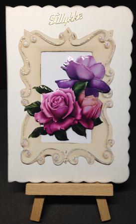 Pink and Lilac Roses with Bow by Bettina Keis Jensen