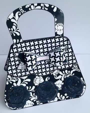 Black and White Handbag Shaped Card Kit by Bettina Keis Jensen