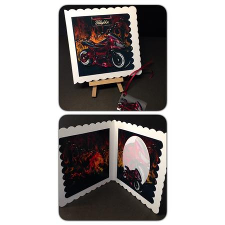 Flame Motorbike Greeting Card Kit by Bettina Keis Jensen