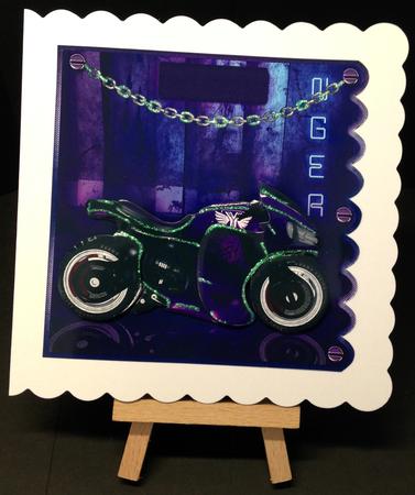 Cougar Purple Motorbike Mini Card Kit by Bettina Keis Jensen