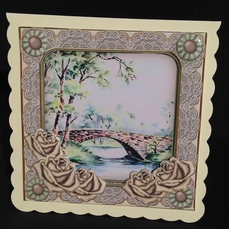 Gold Rose Bridge 7inch Vintage Tent Card Mini Kit by Bettina Keis Jensen