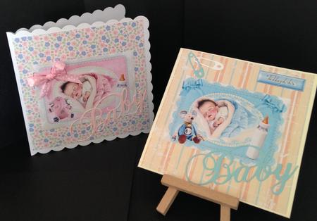 Sleeping Babies, Boy and Girl Card Front by Bettina Keis Jensen