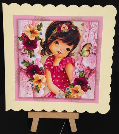 Petunia Pretty Girl Card Front by Bettina Keis Jensen