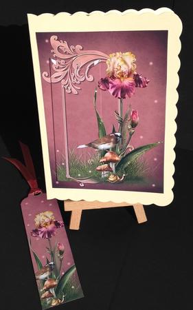 Pretty Iris Bookmark Quick Card by Bettina Keis Jensen