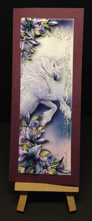Large Dl Majestic Unicorn & Purple Lilies by Bettina Keis Jensen