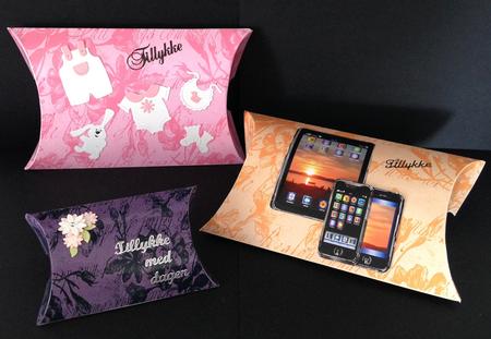 Vintage Script & Flowers 12 Pillow Box's - Subtle Shades by Bettina Keis Jensen