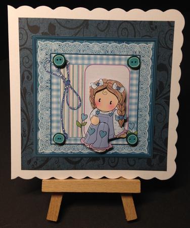 Chloe Deep in Thought Card and Decoupage by Bettina Keis Jensen
