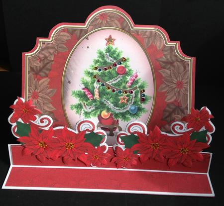 Christmas Tree Red 3D Easel Card Mini Kit by Bettina Keis Jensen