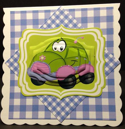 Toony Green Beetle Car, Bracket Pyramids by Bettina Keis Jensen