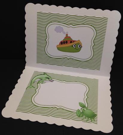 Toony Boat with Dolphin and Crab A5 Insert by Bettina Keis Jensen