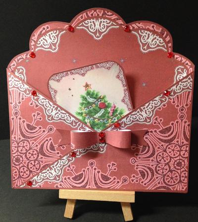Christmas Tree Lace Cross Faux Pocket Cf Mini Kit by Bettina Keis Jensen