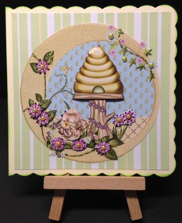 Little Bird and the Bee Hive Topper and Decoupage by Bettina Keis Jensen