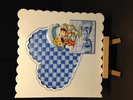 Milk for My Kittens, Little Girl Over the Edge Card by Bettina Keis Jensen