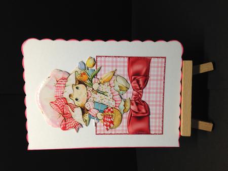 Taking Flowers to Granny, Over the Edge Card by Bettina Keis Jensen