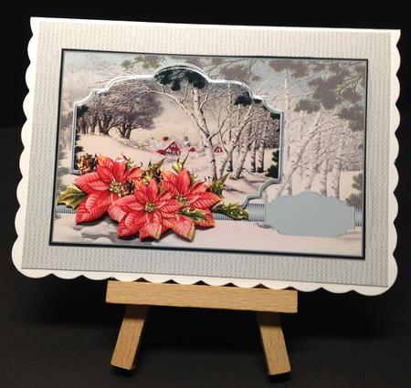 Snow Covered Village Card with Decoupage by Bettina Keis Jensen