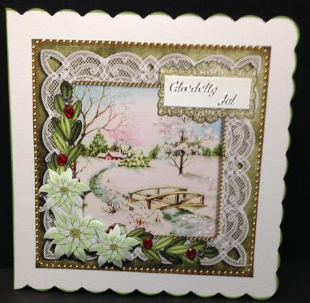 Olive Snowscene Auntie at Christmas 8in Sentiment Topper by Bettina Keis Jensen