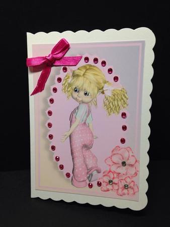 Gorgeous Kiki Girl in Pink Dungaree's A4 by Bettina Keis Jensen
