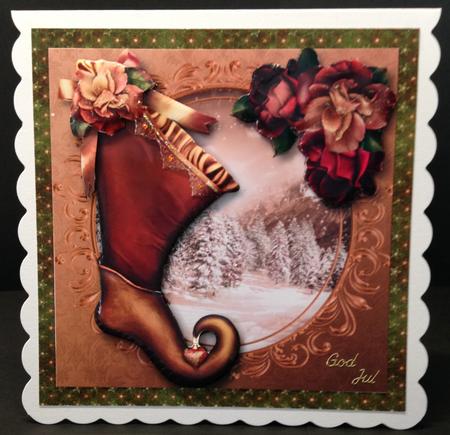 Gorgeous Vintage Stocking - Beautiful Blush Roses by Bettina Keis Jensen