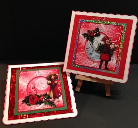 2 Vintage Children Christmas Toppers by Bettina Keis Jensen