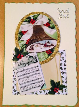 Christmas Carol Sheet & Bell on Scroll Over the Edge by Bettina Keis Jensen