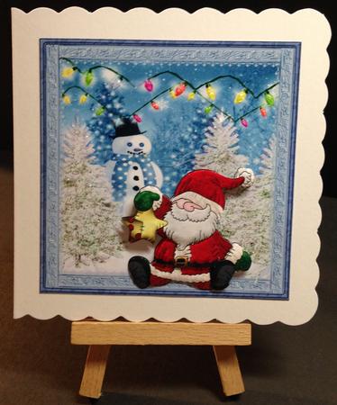 Santa Has a Star Card with Decoupage by Bettina Keis Jensen