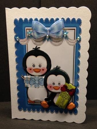 Penguins with Christmas Presents by Bettina Keis Jensen