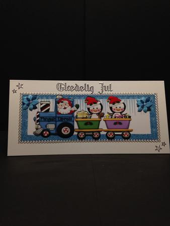 All Aboard the Penguin Express with Santa Dl Card by Bettina Keis Jensen
