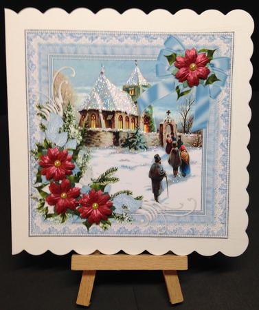 8x8 Vintage Christmas Church Scene Mini Kit 2 by Bettina Keis Jensen