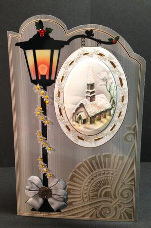 Church Lights on 3D Opening Sign Card Mini Kit by Bettina Keis Jensen