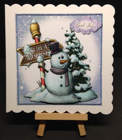 Snowman Waiting for Santa Mini Kit by Bettina Keis Jensen