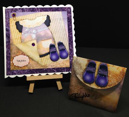 7.5 x 7.5 Card Topper with Bag Baby Purple by Bettina Keis Jensen