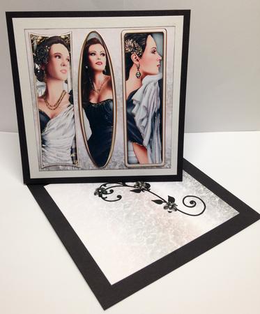 Art Deco Ladies Toppers/bookmarks Black by Bettina Keis Jensen