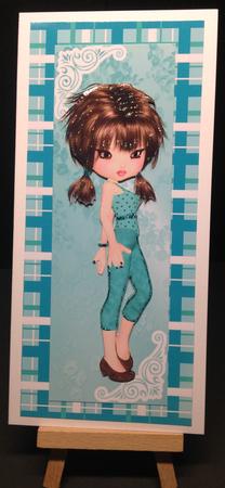 Pretty in Turq in Ornate Frame Tall Dl by Bettina Keis Jensen