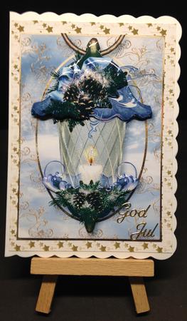 Beautiful Christmas Lantern - Snowy Pinecones by Bettina Keis Jensen