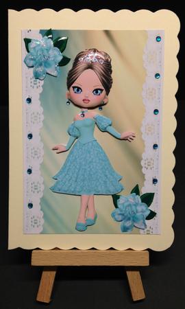 Pretty in Turq Lace Dress with Roses by Bettina Keis Jensen