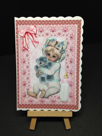 Cute Baby Girl Sitting with Her Cuddly Toy and Bottle by Bettina Keis Jensen
