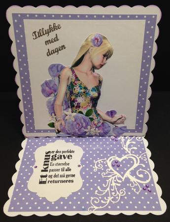 Flower Girls Shaped Card Mini-kit - Lavender Rose by Bettina Keis Jensen