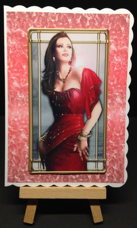 Art Deco Lady Pearl (red) Topper Sheet by Bettina Keis Jensen