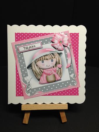 Dressing Up Girl Square Card Front by Bettina Keis Jensen