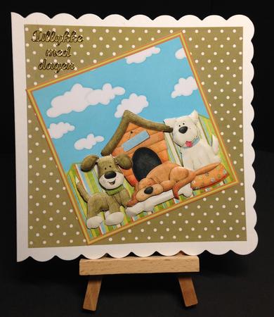 Happy Wagtails Dogs Card and Decoupage by Bettina Keis Jensen