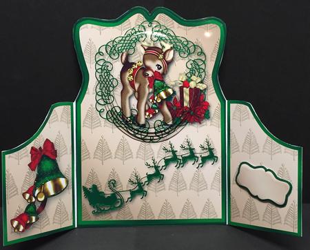 Christmas Reindeer Shaped Gatefold Card Mini Kit by Bettina Keis Jensen