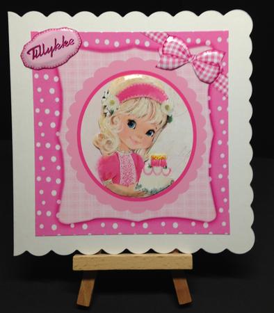 Pretty Little Girl in Pink 8x8 by Bettina Keis Jensen