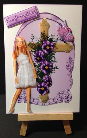Pretty Cross with Purple Flowers and Butterflies by Bettina Keis Jensen