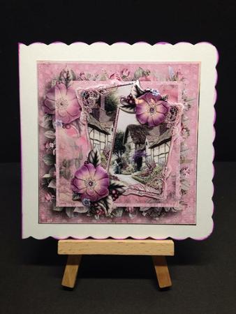 Cottage Garden Card with Decoupage by Bettina Keis Jensen