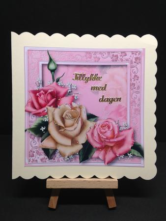 Beautiful Edwardian Roses 8x8 Quick Topper by Bettina Keis Jensen