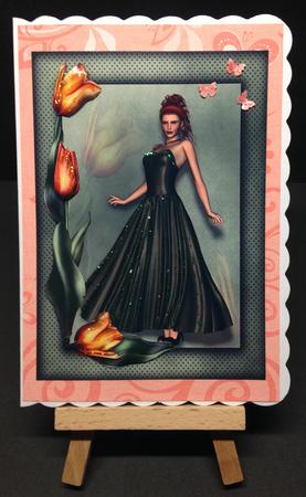 Card Front Lady in Tulip Frame Featured Gallery Photo
