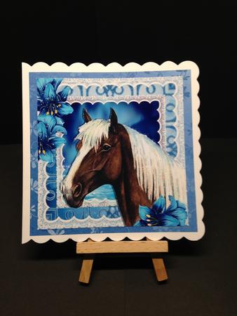 Beautiful Palomino in Fantasy Design with Flowers 8x8 by Bettina Keis Jensen
