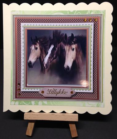 Beautiful 8x8 . Trio of Horses  by Bettina Keis Jensen